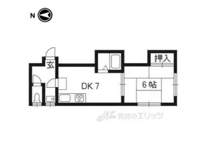 三浦ハイツ(1DK/2階)の間取り写真