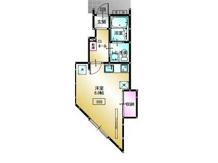 イルサンルイI(1K/1階)の間取り写真