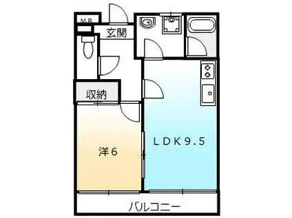 LIMPIA太田(1LDK/1階)の間取り写真