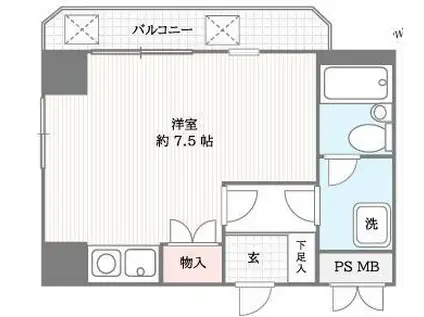 ライオンズマンション浅草(ワンルーム/4階)の間取り写真