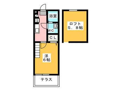 アザーレ・パッシオ生田(1K/1階)の間取り写真