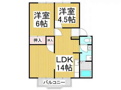 ホライズン菅(2LDK/2階)の間取り写真