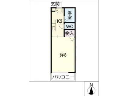 ドミール滝子(1K/1階)の間取り写真