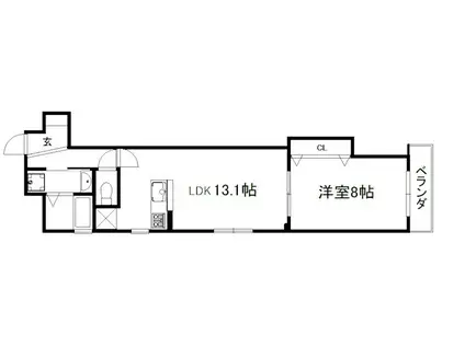 I.レジデンス 六角(1LDK/2階)の間取り写真