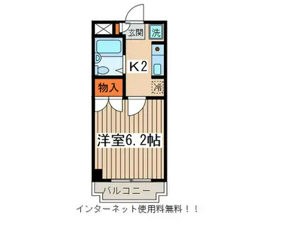白糸台レジデンス(1K/1階)の間取り写真