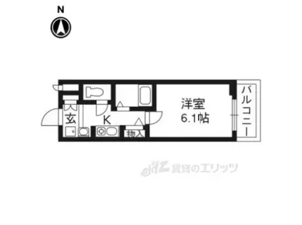 エステムコート京都烏丸Ⅱ(1K/4階)の間取り写真
