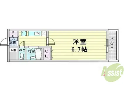 ファインコート新梅田(1K/5階)の間取り写真