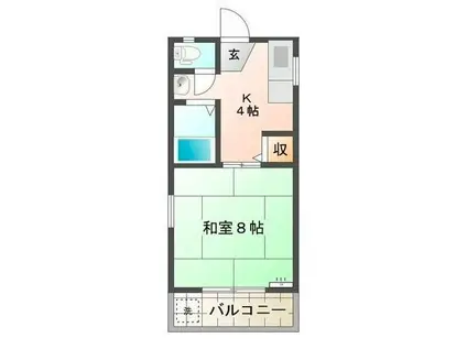 コーポ田中 A棟(1K/1階)の間取り写真