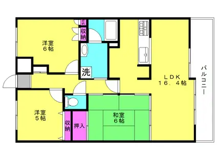 ライオンズマンション東加古川(3LDK/3階)の間取り写真