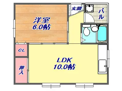 グランディア六甲道駅前(1LDK/5階)の間取り写真