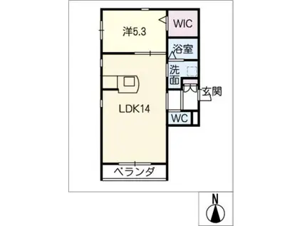 SAKURAS仲田(1LDK/3階)の間取り写真