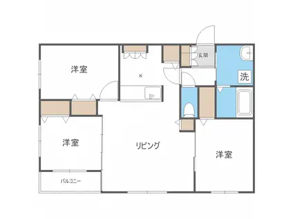 ブラウニー(3LDK/2階)の間取り写真