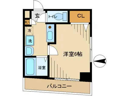 モンシェール錦糸町弐番館(1K/6階)の間取り写真
