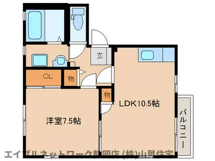 カトレヤハイツC(1LDK/1階)の間取り写真