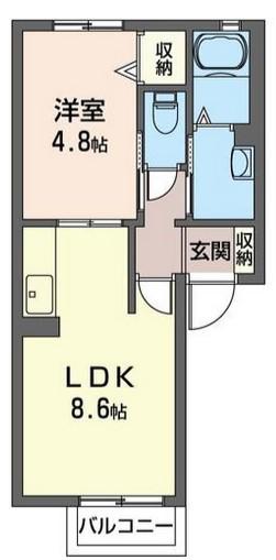 カーロ文京(1LDK/2階)の間取り写真