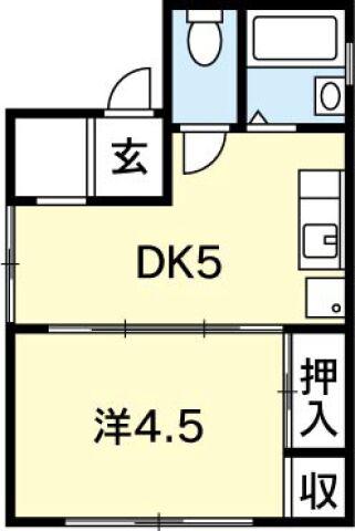 八千代マンション(1DK/4階)の間取り写真