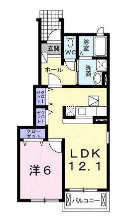 CASA・LUCE(1LDK/1階)の間取り写真
