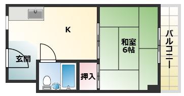 シャト-ピネール(1K/5階)の間取り写真