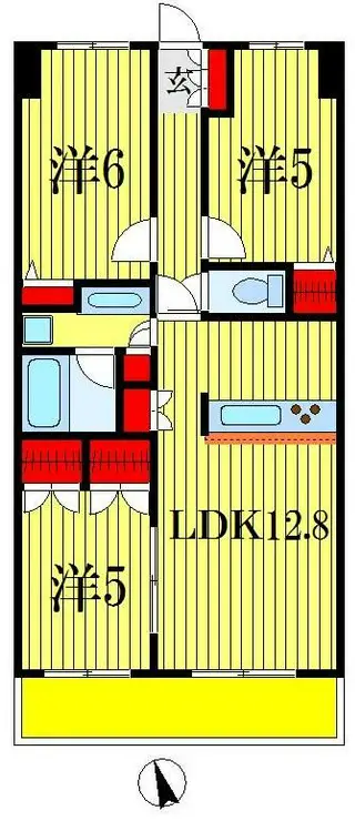 エコロジー千葉みなとレジデンスA棟 11階階 間取り