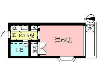 メゾンド西生田(1K/2階)の間取り写真