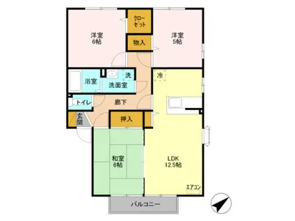 エスペランサ B(3LDK/2階)の間取り写真