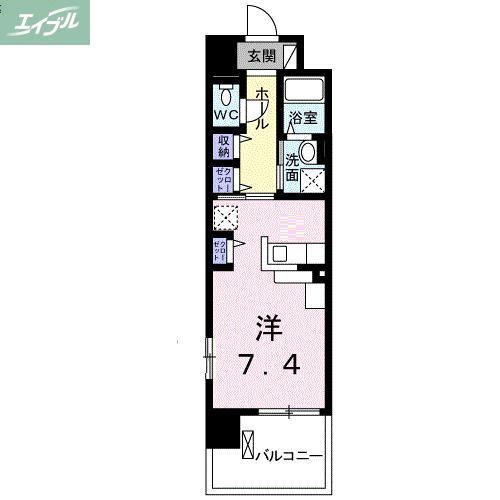 メゾン ラフィネ(ワンルーム/3階)の間取り写真