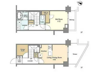 URBANLINK護国寺(1LDK/1階)の間取り写真