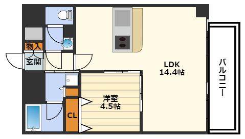 セレニテ梅田北PREMIUM(1LDK/12階)の間取り写真