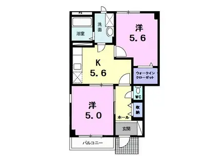 ベルグランデ(2K/1階)の間取り写真