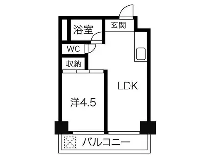 向陽ビル(1LDK/2階)の間取り写真