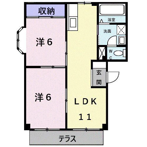 サンコーポB(2LDK/1階)の間取り写真