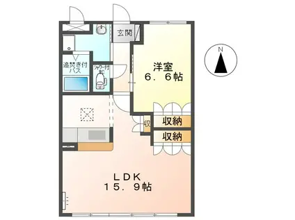 グリーンオアシス・K(1LDK/1階)の間取り写真