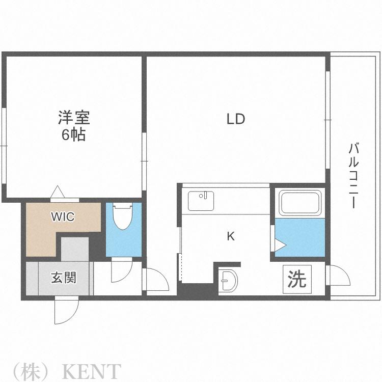 ルレーブ琴似(1LDK/2階)の間取り写真