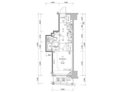 DIPS大山東町(1K/5階)の間取り写真