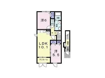 キャンディタフト(2LDK/2階)の間取り写真