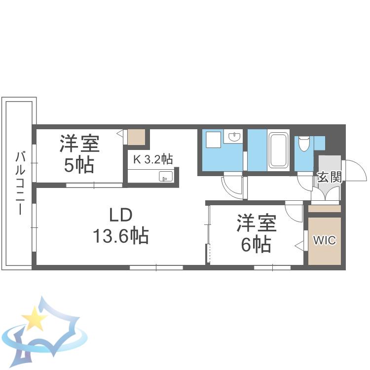 THE MODERN 伏見(2LDK/4階)の間取り写真