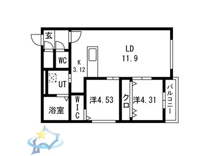 AYA 23(2LDK/2階)の間取り写真