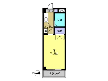 イーストハイツ(1K/2階)の間取り写真