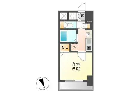 プレサンスNAGOYA桜通ビッグビート(1K/9階)の間取り写真