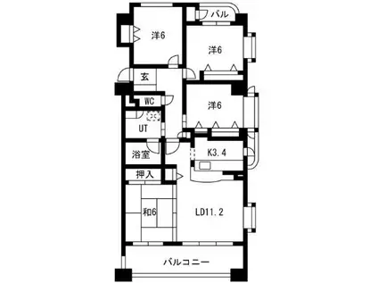 モアグレース比良(4LDK/3階)の間取り写真
