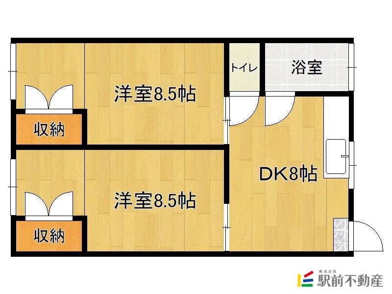 竹若パインハイツ(2DK/1階)の間取り写真