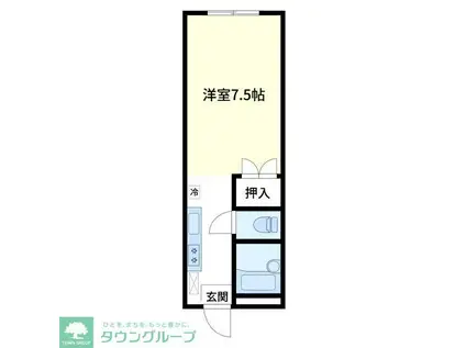 サンセゾン(1K/1階)の間取り写真