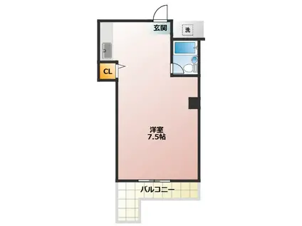 春日レジデンス(ワンルーム/3階)の間取り写真