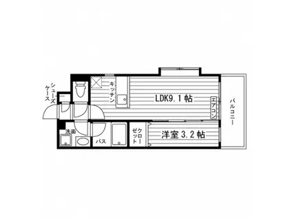ミルディエス川内三十人町(1LDK/1階)の間取り写真