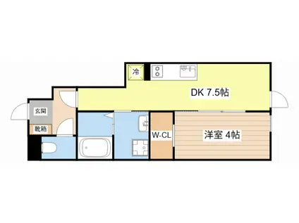 レガート(1DK/1階)の間取り写真