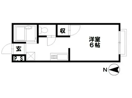ワークビレッジ(1K/2階)の間取り写真