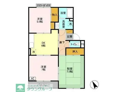 ハイホーム鈴幸(3DK/2階)の間取り写真