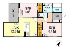 ヴィオルーチェ(2LDK/2階)の間取り写真