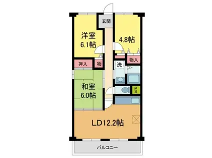 グレンツェント甲東園(3LDK/3階)の間取り写真