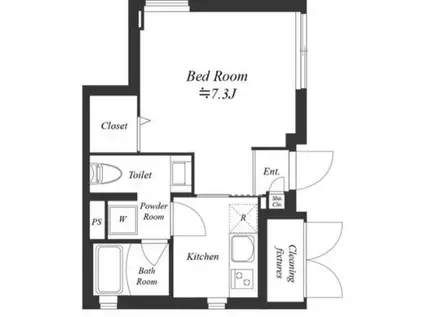 グランデュオ経堂X(1K/1階)の間取り写真